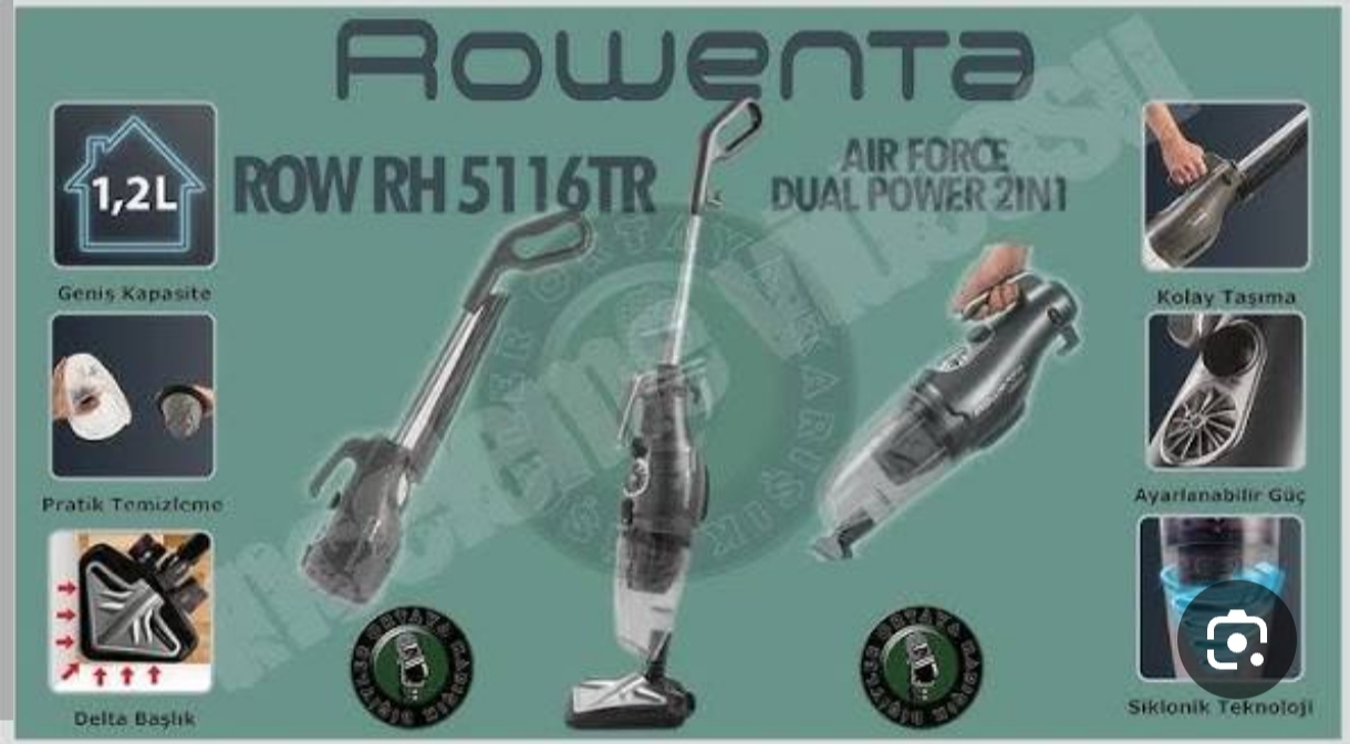 جارو برقی پرتابل رونتا مدل RH5116TR ROWENTA_ خاکستری
